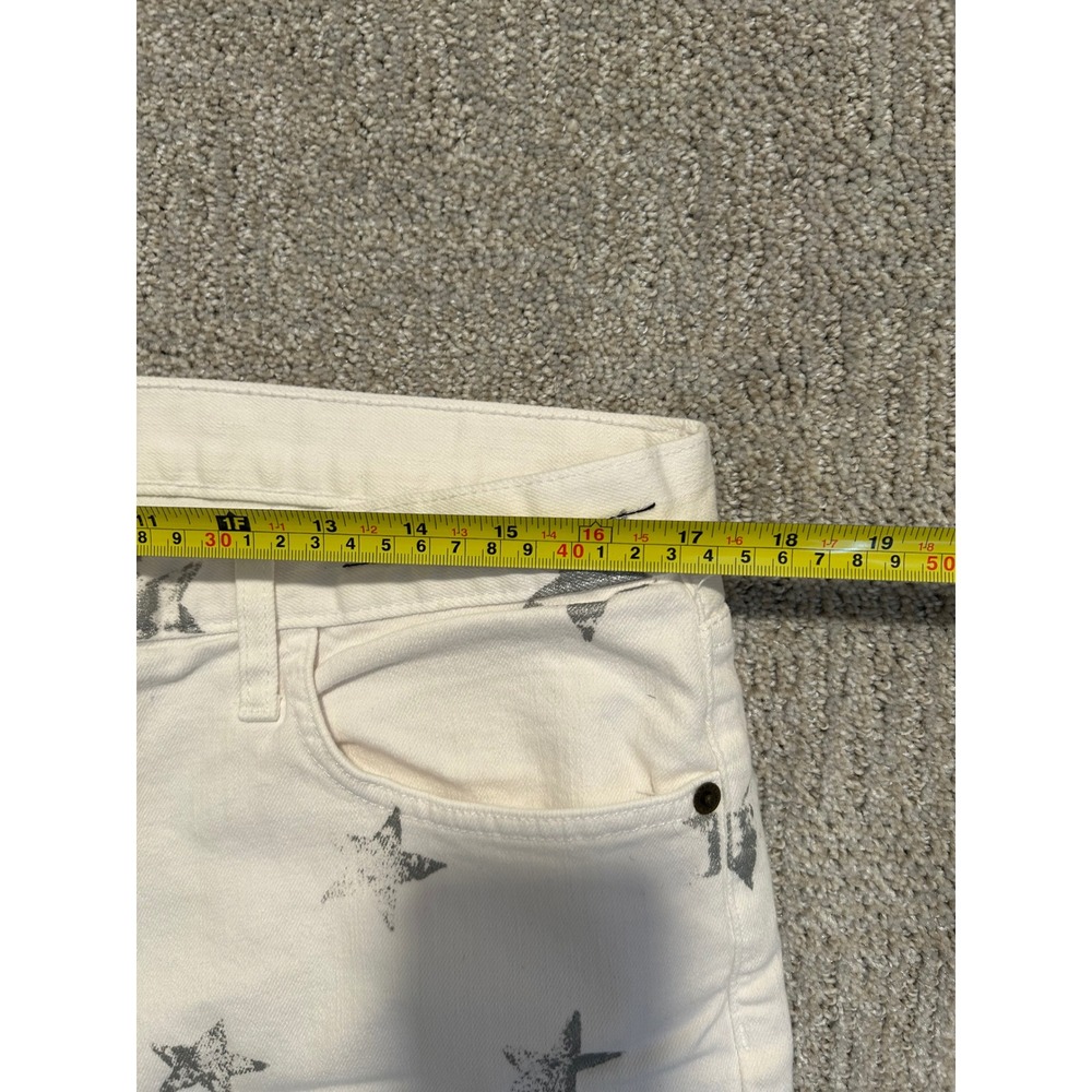 Current Elliott The‎ Boyfriend Sugar White Metallic Stars Jeans Size 30 - Picture 5 of 7